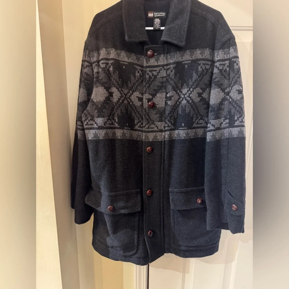 Banana Republic Cabinwear Mens Wool-Blend Coat in Charcoal‎  Size Medium
